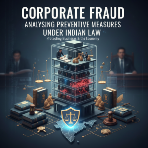 Corporate governance flowchart showing whistleblower mechanisms and fraud prevention strategies in an Indian company