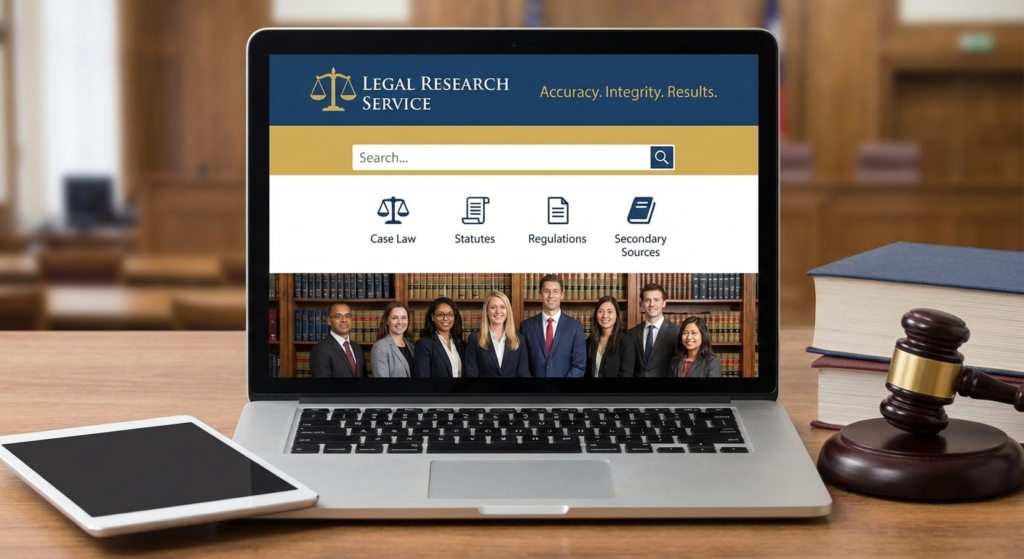 Professional lawyer conducting legal research using case law books in a law library