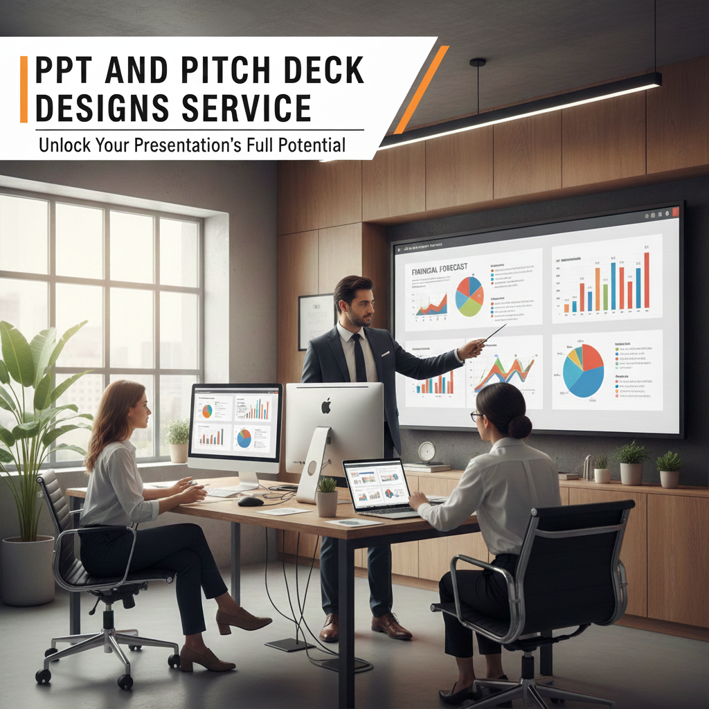 Investor-ready startup pitch deck design with modern layout and typography.